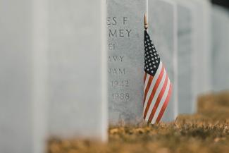 Grave with US Flag